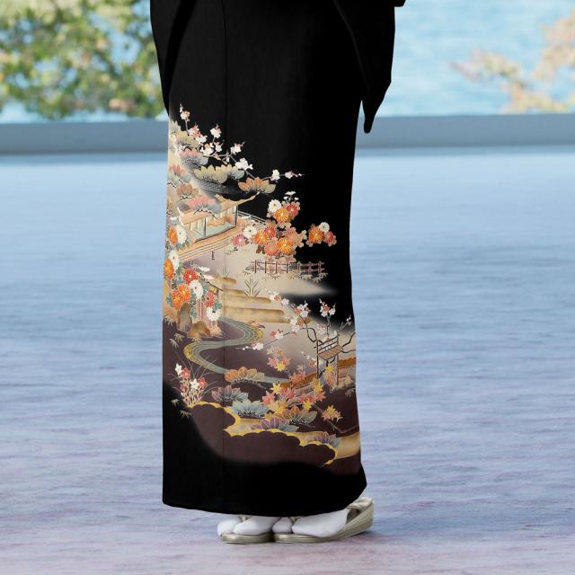 レンタル 黒留袖　絽（夏用） 届いてすぐ着れる安心フルセット 貸衣装 往復送料無料 貸衣装 やや小さいサイズ レンタル 黒留袖 絽（夏用） 届いてすぐ着れる安心フルセット 貸衣装